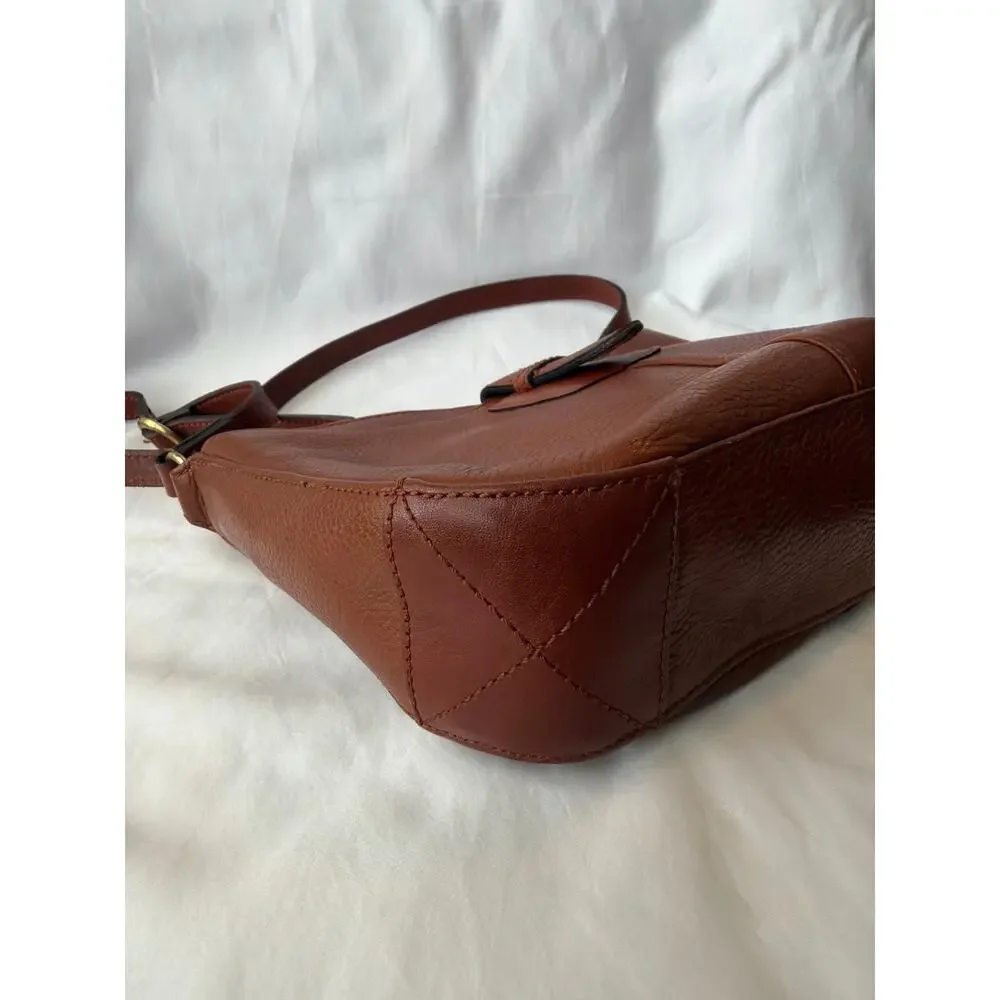 Vintage Liz Claiborne Leather Co. Brown Leather Handbag Pebbled Leather